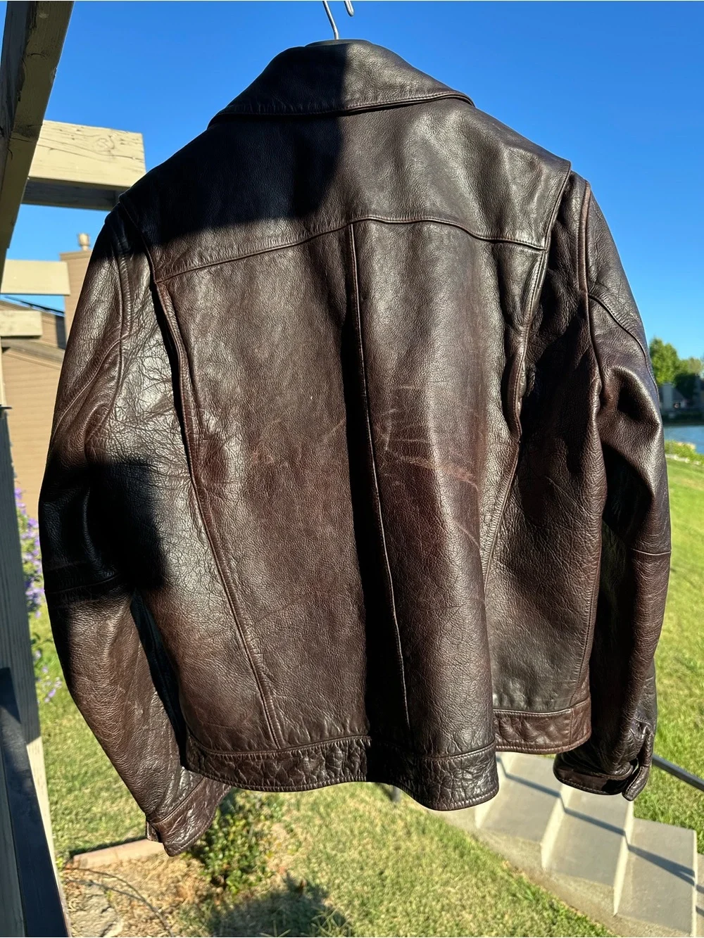 Banana Republic Dark Brown Leather Bomber Jacket